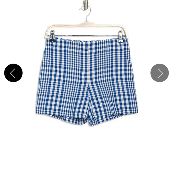 NWT Theory Blue and White Plaid Shorts - Picture 2 of 4